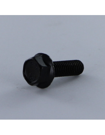 Vis métaux Tête hexagonale TH M8X25 Embase collerette crantée Classe 8.8 Acier zingué noir