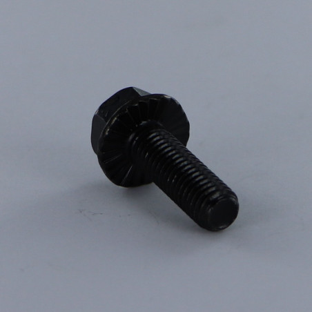 1 x Vis métaux Tête hexagonale TH M8X25 Embase collerette crantée Classe 8.8 Acier zingué noir