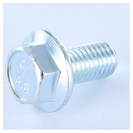 1 x Vis métaux Tête hexagonale TH M10X25 Embase collerette crantée Classe 8.8 Acier zingué