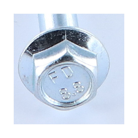 1 x Vis métaux Tête hexagonale TH M10X60 Filetage partiel Embase collerette crantée Classe 8.8 Acier zingué