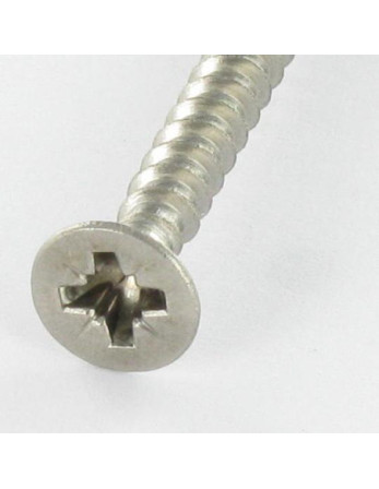 VBA Vis bois agglo Tête fraisée Pozi N°2 4X40 Filetage total Inox A4
