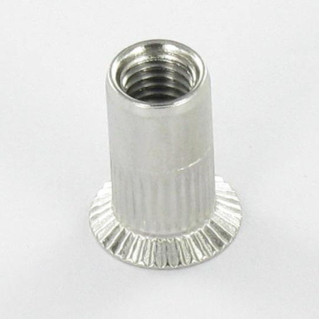 1 x Ecrou à sertir Tête fraisée Cranté M6X16 INFC 45 Inox A2