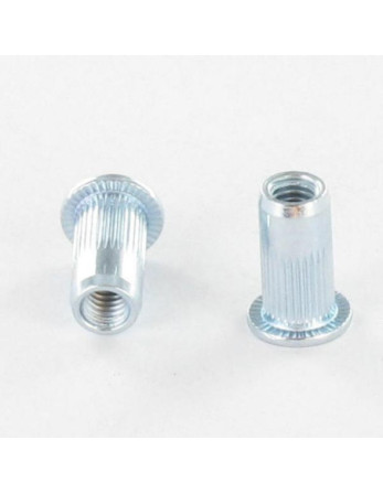 Ecrou à sertir Tête plate TP Cranté M5X12 INPC 30 Inox