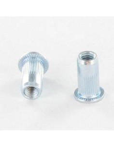 Ecrou A sertir Tête plate TP Cranté M8X15 INPC 30 Inox