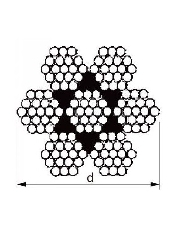 Mètre de Câble souple Diamètre 3 Inox A4 7X7 Charge de rupture 500 kg (vendu au m)