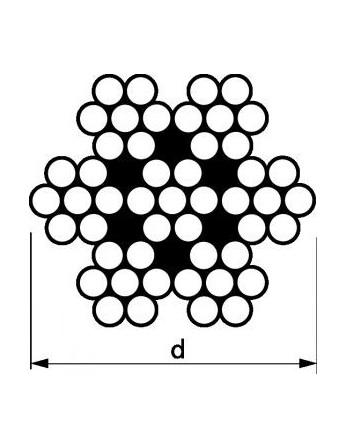 Mètre de Câble souple Diamètre 6 Inox A4 7X7 Charge de rupture 2000 kg (vendu au m)