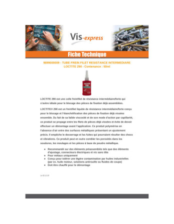 Frein filet Resistance intermédiaire LOCTITE 290