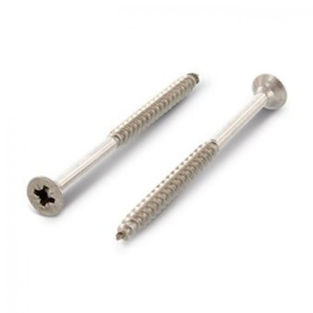 1 x VBA Vis bois agglo Tête fraisée Pozi N°3 6X40 Filetage partiel Inox A4