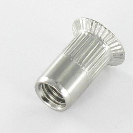 1 x Ecrou à sertir Tête fraisée Cranté M10X21 INFC 45 Inox A2