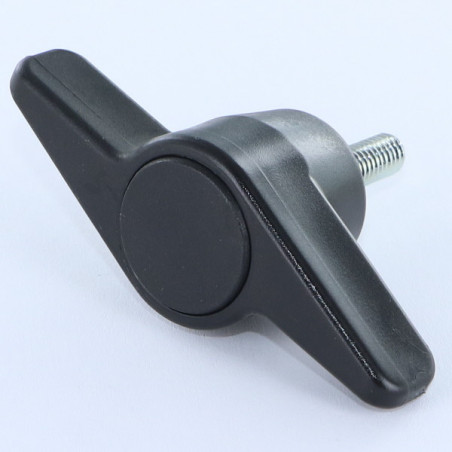 1 x Poignée de serrage nylon noir MALE M10X25