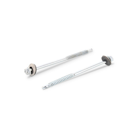 1 x Vis autoperceuse Bimétal Tête hexagonale TH 6X140 Filetée sur 45 Rondelle d'étanchéite EPDM 16 Epaisseur tole 2