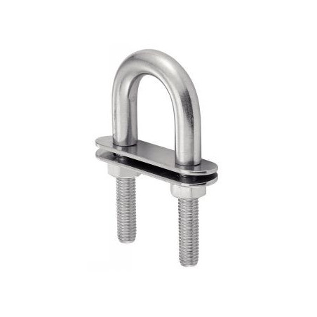 1 x Etrier Forme U Avec Double PLAQUES Inox A4 10X135