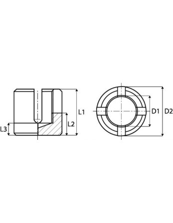 Serre-câble croisé Pour Câble Diamètre 6 Inox A4