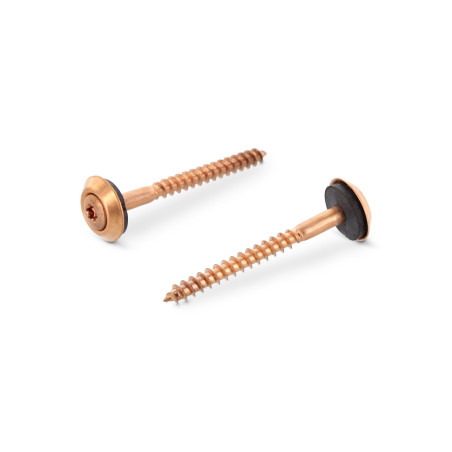 1 x Vis faitage Tête fraisée bombée TFB TORX T20 Inox A2 cuivre 4.5X150 Rondelle d'étanchéite EPDM 3P