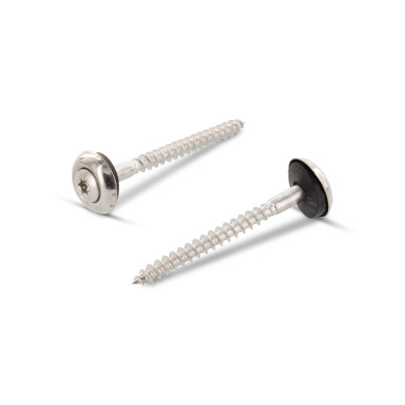 1 x Vis faitage Tête fraisée bombée TFB TORX T20 Inox A2 4.5X90 Rondelle d'étanchéite EPDM 3P