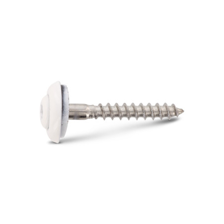 1 x Vis faitage Tête fraisée bombée TFB TORX T20 Inox A2 RAL9010 blanc pur 4.5X25 Rondelle d'étanchéite EPDM