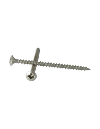 VBA Vis bois agglo Inox A2 Tête fraisée bombée TFB Pozi 5X30