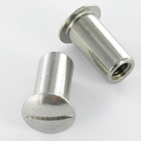 1 x Vis HUBLOT Tête bombée Fendue M4/8 6X10 Diamètre de tête: 9 Inox A4