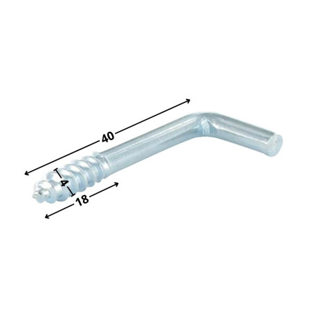 1 x Gond à vis bois 4X40 Filetée sur 18 Inox A2