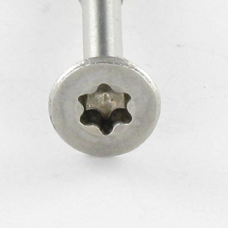 1 x VBA Vis bois agglo Vis autoperceuse Tête fraisée Cranté 4X50 TORX T20 Inox A2