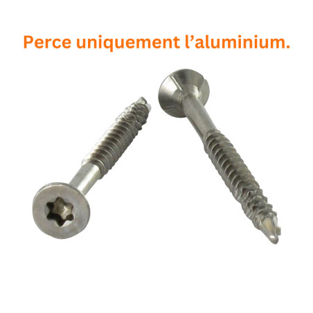 1 x VBA Vis bois agglo Vis autoperceuse Tête fraisée Cranté 4.5X45 TORX T20 Inox A2